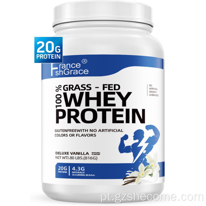 Novo pó de proteína de soro de leite de chegada suporta ganho muscular